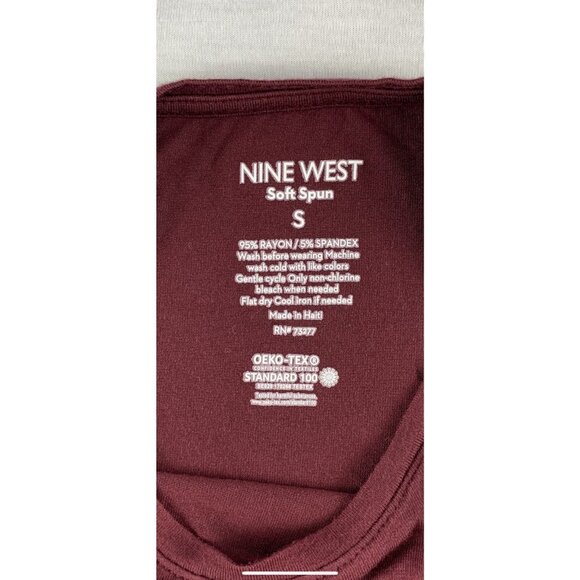 Nine West Soft Spun Burgundy Sleeveless Tank Top Womens Casual Summer Size Small - Picture 8 of 8